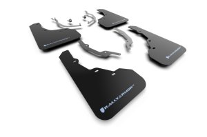 Hyundai Santa Cruz Mud Flap - Front + Rear - Rally Armor - UR Series - Black/Light Blue - `22-`25 Hyundai Santa Cruz Mud Flap - Front + Rear - Rally Armor - UR Series - Black/Light Blue - `22-`25